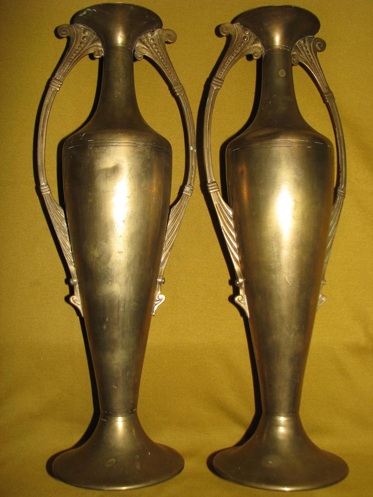 Pair of Vintage Daalderop Brass Vases Holland 35cm tall eBay